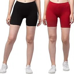 Apraa & Parma Sports Solid Women Maroon, Black Sports Shorts ()_SBT-001-Black,Light Maroon32Q2-picture-20