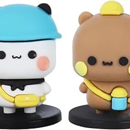 STHIRA® 2 PCS Bubu and Dudu Bears Car Dashboard Decorations, Cute Cartoon Statue Bears Panda Figurine Office Desk Decor for Decor Accessories Tabletop Ornaments Gifts-image-10