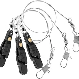 keproving 3pcs Padded Release Clips Fishing Quick Release Clips with Steel Fishing Line Downrigger Release Clips (Black)-picture-25