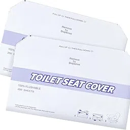 KISEER 2 Pack (500 Pieces) Disposable Toilet Seat Covers Flushable Paper Toilet Seat Cover for Bathroom, Hotels, Travel, Kids or Adults-image-13