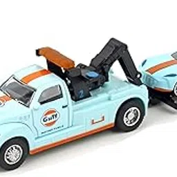 1:64 Gulf Racing Porsche 911 GT3 RS Die-Cast Sports Car with Fuel Transporter Truck – Alloy Pull Back Vehicle Toy for Kids & Collectors-picture-36