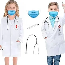 Culture Creation Full Sleeves Doctor Coat/Lab Coat with All Accessories Set of 4 (Coat, Stethoscope, Injection, Mask)-picture-20
