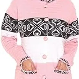 wool 4u Women Ladies Girls Winter Wear Woolen Open Front Buttoned Collar Neck Stylish Party Winter Wear Coat Cardigan Sweater-picture-15