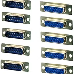 ESPtronics 5 Pair DB15 Connector Male and Female Pair 15 Pin Electrical RS232 D-SUB Connector Solder Type 2 Row DB15 Connector rs232 Male and Female Pair for Replacement-picture-11