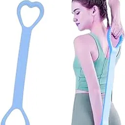 Wonder Care Resistance Bands for Back Chest Foot Neck Stretching Exercises, Soft Gel Execiser Rope for Workout, Anti-Skid Grip Handles, Muscle Relief Exercise Band [Blue]-image-31