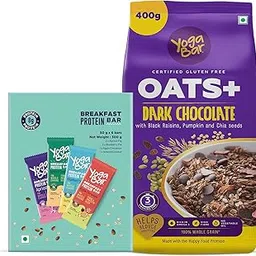 Yogabar Breakfast Protein Variety Box - ( Pack of 6 Bars ) | Dark Chocolate Flavour Premium Super Oats Combo Pack - 700 gm-picture-35