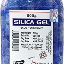 Blue Silica Gel Desiccant | 500g | Self Color Indicating Desiccant | For Room, Wardrobe, Shoes, Car, Kitchen, Camera Lenses-image-66