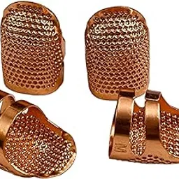 Moira Pack of 4 Adjustable Brass Finger Protector Thimble for sewing Embroidery Needlework (Copper)-picture-15
