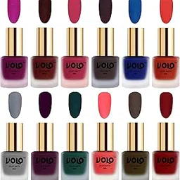 Volo Velvet Dull Matte Bold Colors Nail Polish Combo in Wholesale Rate(Magenta, Maroon, Passion Pink, Dark Coffee, Blue, Coral, Grey, Light Wine, Dark Green 96 ml) Pack of 12-image-49