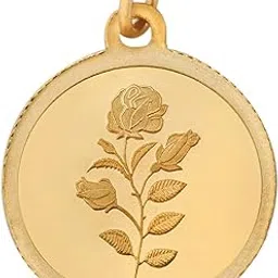 bangalore refinery 24k (999) Purity 2gm Yellow Gold Round Rose Pendant (without hook)-picture-16
