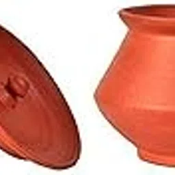 The Satyam Craft Kasana Clay Terracotta Dahi Handi with Lid (Pack of 2) -250ml-picture-38