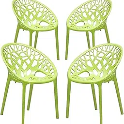 HomiQ Crystal Plastic Chair | Chairs for Home, Living Room, Garden, Balcony, Patio Durable Indoor & Outoor (Colour: Lime Green, Set of 4)-picture-26