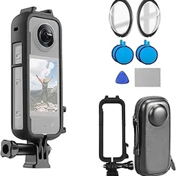 ZODUCT Insta 360 X3 Dual Lens Protector Guard Sticky Tempered with Storage Bag for X3 Action Camera Dust Proof, Anti-Strach Protective Insta 360 Accessories (X3 + Camera Bag + Cover)-image-64