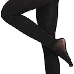 Women's Synthetic Opaque Pantyhose Stockings With Super Stretch Waistband (Black)-image-0