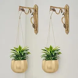 CraftElegance Hanging Metal Planter | Pot Indoor & Outdoor Hanging Baskets | Hanging Flower Pot with Chain for Balcony Living Room Plant Hangers for Home Garden Decor (4.5 Inch Set of - 2)-picture-18