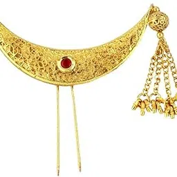 anuradha Art Golden Finish Adorable Traditional Ambada Hair Brooch|Juda Pin For Women|Traditional Hair Brooch For Wedding Women | hair accessories for woman | Juda accessories for women. 1 count (Pack of 1)-picture-35