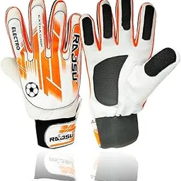 RAJSU- Electro Football Goalkeeper Gloves | Soccer Gloves | Breathable Football Gloves Soft Palm with PU Fabric | Color: Multicolor | Size: Large-image-2