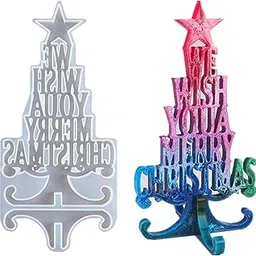 Christmas Resin Mold, We Wish You A Merry Christmas Silicone Mould Christmas Tree Letter Crystal Epoxy Resin Mold for Xmas Gift Home Decoration (We Wish You A Merry Xmas Molds)-image-38