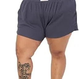 Women Lounge Shorts | Solid Relaxed Fit Shorts for Women | Lightweight Shorts with 2 Side Pockets | Regular Wear Shorts | Mid Waist Shorts for Women | Plus Size Lounge Shorts for Women-image-54