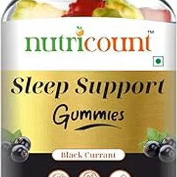 NUTRICOUN T Good Sleep 30 Gummies Melatonin Ashwagandha, Chamomile extract & L-Theanine Support Blissful Sleep & Reduce Stress Natural Black Currant Flavoured 0 Added Sugar Pack-Of-1-image-94