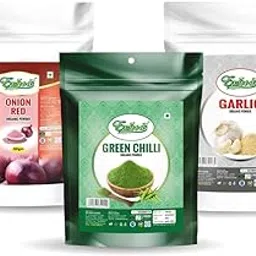ERAFOODS Onion, Garlic & Ginger Powder Combo – 100% Natural & Organic | No Preservatives | Dehydrated Dry Onion, Garlic & Ginger for Cooking & Seasoning – 300g (100g Each)-image-87