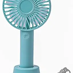 Buy for Happiness Mini Portable USB Hand Fan Built-in Rechargeable Battery Operated with Standing Holder For Home Office Indoor Outdoor Travel (Multicolour)-picture-33