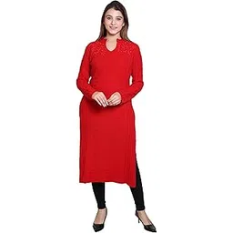 grand line Women's Winter Wear Woolen Long Kurti Latest Trending Design for Women | Size Suitable and-picture-15