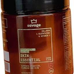SAVAGE Skin Essential Supports Hydration, Firmness & Glow | Orange Flavour | Collagen L- Glutathione & Vitamin C 200 Gram-picture-29