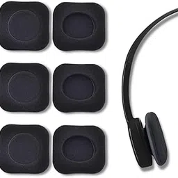 Crysendo Square Headphone Sponge for Logitech H130, H150, H151, H250 Headphones (48mm / 4.8cm) | 5mm Thick Replacement Foam Sponge Ear Pads | Soft Ear Muffs for Enhanced Comfort | Pack of 6 (Black)-image-88