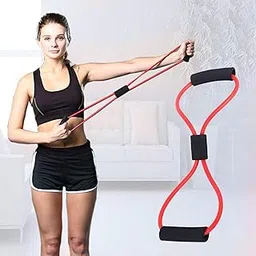 Athlian 8 Shape Resistance Band, Portable Exercise Band for Home Workouts, Yoga, Pilates & Strength Training, Durable & Ergonomic Design, Red-picture-58