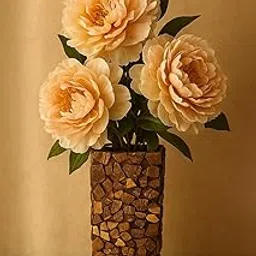 Rustic Mosaic Wood Vase for Home Decor – Tall Handmade Decorative Wooden Floor Vases – Ideal for Faux Flowers, Pampas Grass, Dried Branches – Accent Vase for Living Room or Entryway (12 Inch)-picture-10