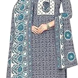 Spun Wool Digital Pashmina Salwar suit for Women with Shawl for Winter wear (SHAGU1007_Unstitched_Royal Blue)-image-16
