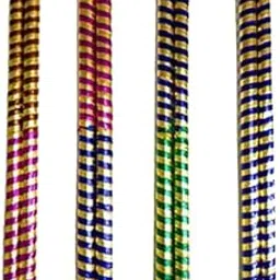 Multicolor Wooden Dandiya Sticks with Decorative Golden Lace – 14.4 Inch Large Size Garba Dance Sticks for Navratri, Festivals & Celebrations (Pack of 2 Pairs)-picture-56