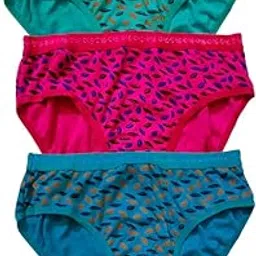 bonum Women Hipster Panty - 100% Cotton - Pack of 3 - Anti Bacterial, No Marks Waistband, Quick Dry, Full Coverage (426)-picture-28