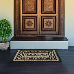 Mayflower Coir and Rubber Welcome Doormat 40x60 cm – Heavy-Duty, Anti-Slip Entrance Mat | Natural Coir, Weather-Resistant (1.2 KG) | (Border Design)-picture-47