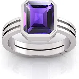 rspr 8.25 Ratti 7.60 Carat Astrological Certified Amethyst Adjustable Gemstone Ring for Men and Women-picture-43