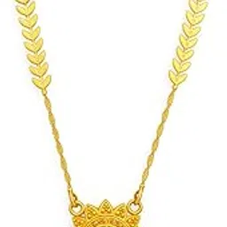 ramdev art fashion jewellery Stylish 18 Inch Gold Plated Black Beads Chain Mangalsutra for Women-picture-22