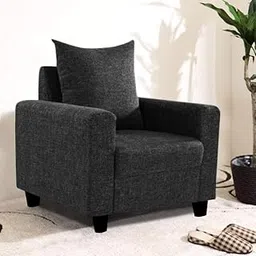FURNY Juan Single Seater Fabric Sofa - (Dark Grey)-picture-17