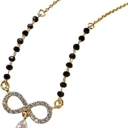 Bollywood Celebrity Alia Bhatt Inspired Infinity Shape Mangalsutra for Women - Premium Alloy Mangalsutra with Trendsetting Design and Elegant Finish - Perfect for Weddings-picture-51