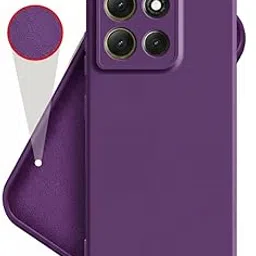 Hupshy Liquid Silicone Back Cover Case for Motorola G67 Power 5G | Soft Micro-Fibre Lining Inside | Camera Protection Bump | Shockproof Back Cover Case for Moto G67 Power 5G (Silicone Black) (Purple)-picture-19