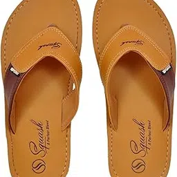 squash Men's Flip Flops casual Synthetic Bathroom Slippers (Brown, numeric_6)-picture-49