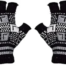 JAGMOOLYA PRODUCTS Winter Finger Cut Gloves | Warm Woolen Knitted Half Finger Gloves for Cold Weather | Soft Stretchable Hand Warmer for Outdoor & Office Use PACK OF 1-picture-20