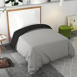 MAYSHA CREATIONS Glace Cotton Stripe Single Bed with Zipper Blanket Cover/Quilt Cover/Comforter Cover/Duvet Cover Comforter Cover (60X90) Inch (Black-Grey)-image-73