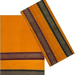 Cotton Men's Traditional White Color Dhoti + Angavastram Set Border 3 CM, 2 Meter Dhoti Apx + 2 Meter Angavastram Apx (Pack of 2 Pieces)-picture-54