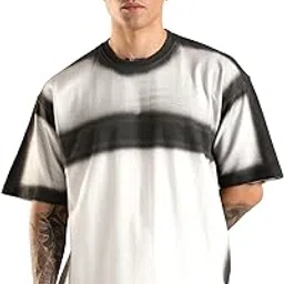 adro Trendy Oversized Baggy Fit Drop Shoulder Tshirt in Tie & Dye Style | French Terry Cotton Heavy Fabric Crew Neck T Shirt for Men-picture-23
