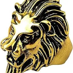 Mens Golden Metal Lion Head Ring: SOR/LHGR-image-13