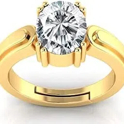 9.25 Ratti White Zircon Original Stone Adjustable Ring For Men And Women With Lab Certified A3-picture-43