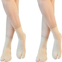infispace Women & Girl's Ultra-Thin Transparent Nylon Ankle Length Summer Socks (2 pairs, Beige)-picture-0