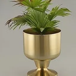 Rust & Shine Bloom Space Iron Plant Pot - Gold Finish | Durable Metal Made Plant Pot for Home, Office and Balcony Decor | Modern & Aesthetic Design Pot for Botanicals-image-35