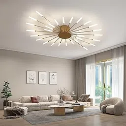 JAYMP - Modern Flower Shaped Ceiling Light Fixture for Dining Room Kitchen Hallway Flush Mount Metal Acrylic Petals Fireworks Sputnik Lighting Fixture LED Lighting Fixture-picture-24